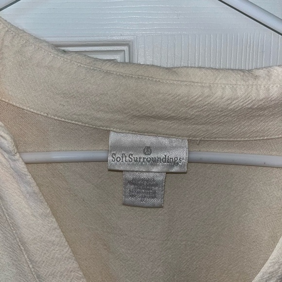 Soft Surrondings Cream V-Neck Long Sleeve Tunic 3x - Picture 2 of 3